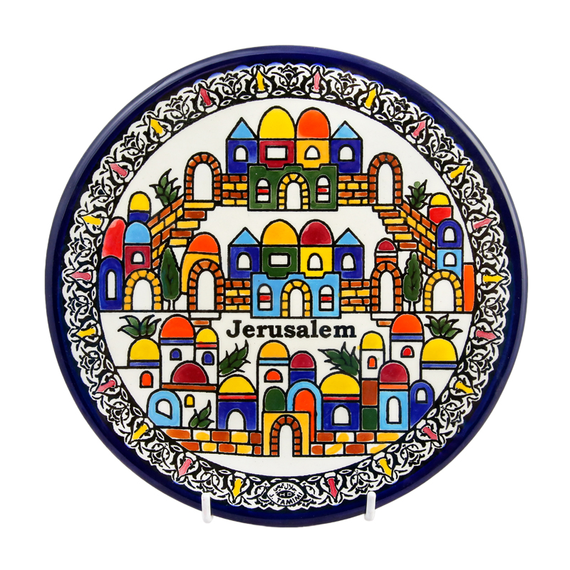 耶路撒冷陶瓷碟 Jerusalem Plate 22cm 和平市集 Peace Bazaar